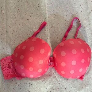 Victoria's Secret Vibrant Pink Polka Dot Bra